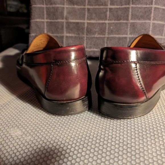 Johnston & Murphy 11.5 vintage tassel toe warm brown leather slip on loafers - Picture 6 of 8